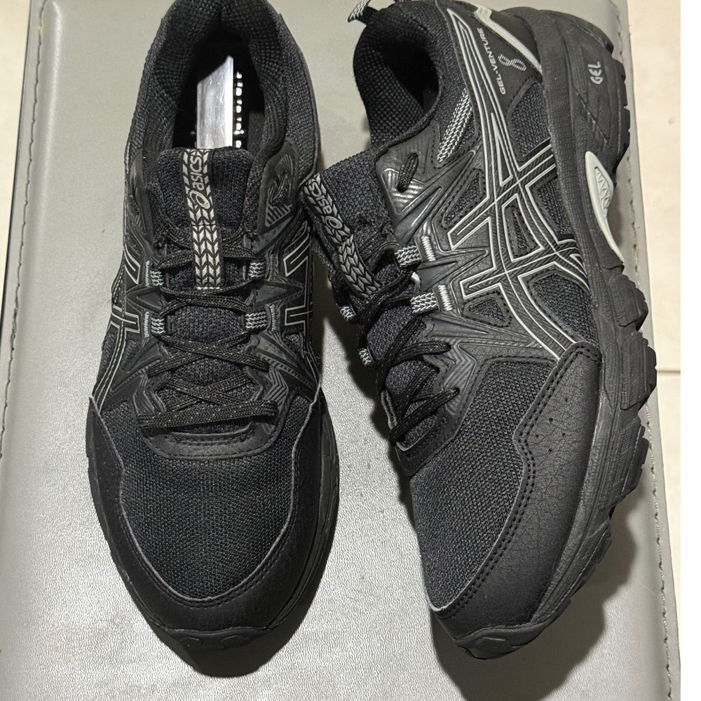 ASICS Gel-Venture 8 Mens Black Trail Running Shoes 1011B396 Size 8